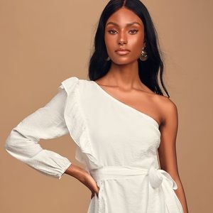 White One Shoulder Mini Dress